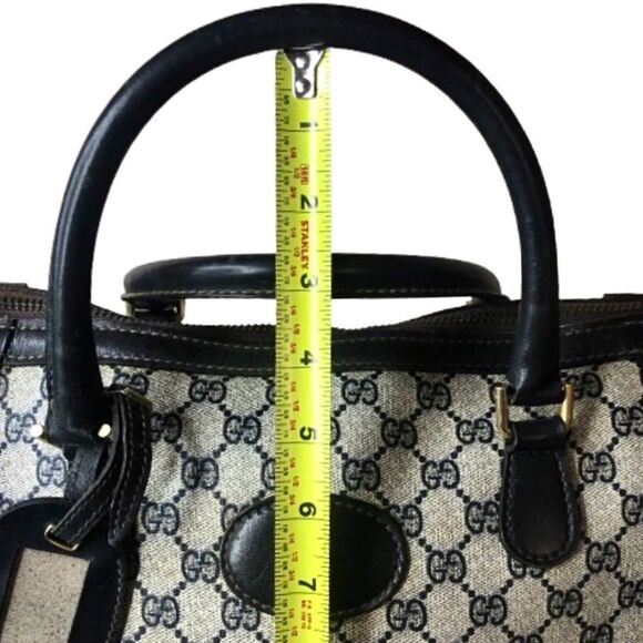 M GUCCI GG SUPREME Navy Rolled Handle Doctors Work Travel Bag w Dust Bag COA - Picture 13 of 17